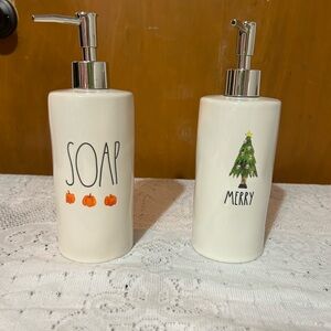Rae Dunn Holiday Soap Dispenser Set - Fall & Christmas